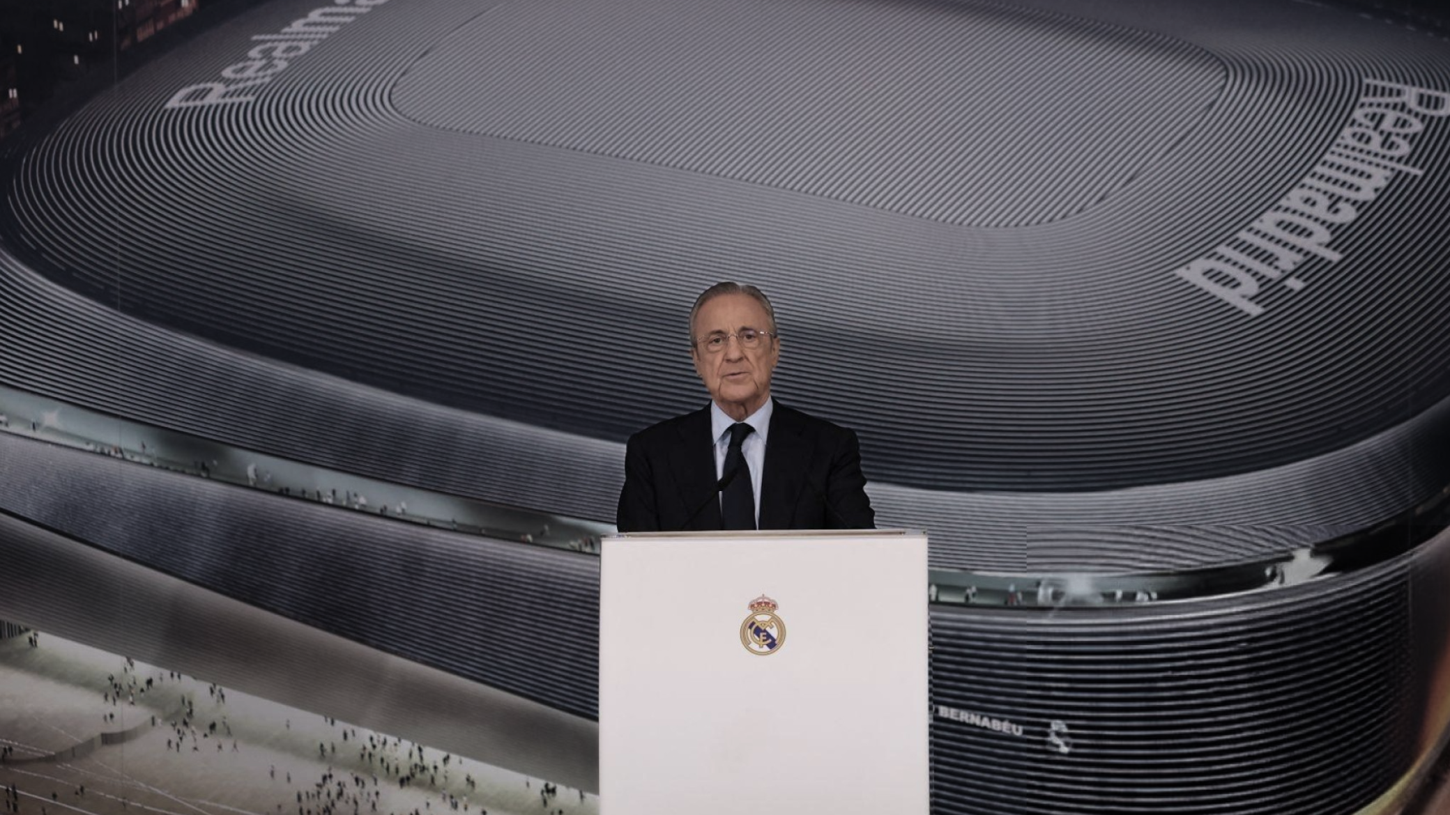 Florentino Pérez at the renovated Bernabéu